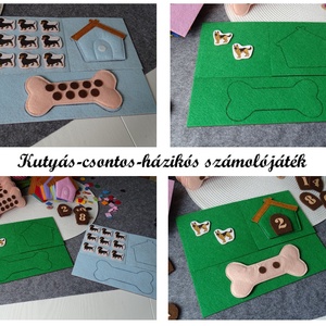 Kutyás-Csontos-Házikós számoló játék - játék & sport - készségfejlesztő és logikai játék - oktató játékok - Meska.hu