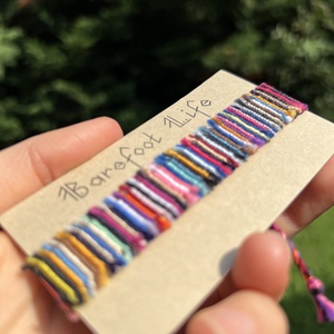 Boho zero waste csomózott karkötő - ékszer - karkötő - fonott karkötő - Meska.hu