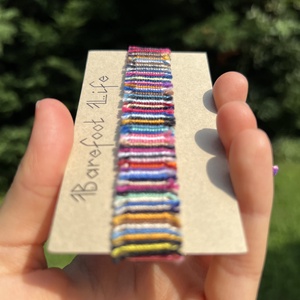 Boho zero waste csomózott karkötő - ékszer - karkötő - fonott karkötő - Meska.hu