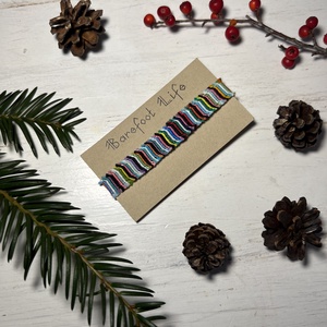 Boho zero waste csomózott karkötő, Ékszer, Karkötő, Fonott karkötő, Csomózás, MESKA