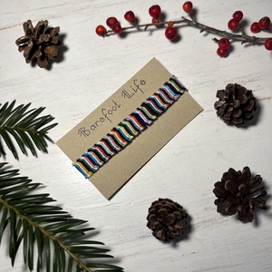 Boho zero waste csomózott karkötő, Ékszer, Karkötő, Fonott karkötő, Csomózás, MESKA