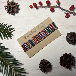 Boho zero waste csomózott karkötő - Meska.hu