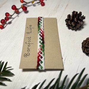 �Karácsonyi hó csomózott karkötő - ékszer - karkötő - fonott karkötő - Meska.hu