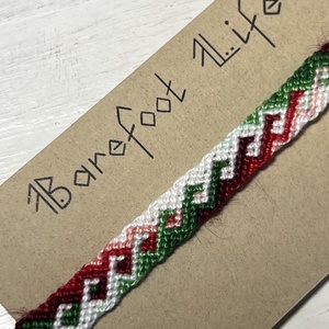 �Karácsonyi hó csomózott karkötő - ékszer - karkötő - fonott karkötő - Meska.hu