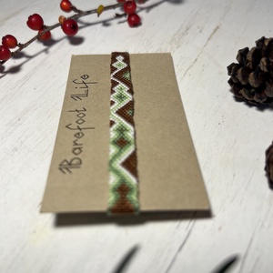 Barnazöld kígyó csomózott karkötő - ékszer - karkötő - fonott karkötő - Meska.hu