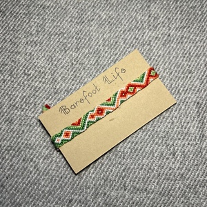 �Zöldpiros kígyó csomózott karkötő, Ékszer, Karkötő, Fonott karkötő, Csomózás, MESKA