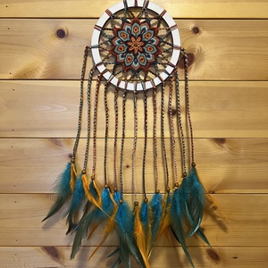 Papagáj - csomózott álomfogó - otthon & életmód - dekoráció - fali és függő dekoráció - álomfogó - Meska.hu