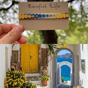 �Santorini nyár csomózott karkötő - ékszer - karkötő - fonott karkötő - Meska.hu
