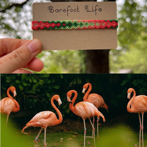�Flamingó csomózott karkötő - ékszer - karkötő - fonott karkötő - Meska.hu