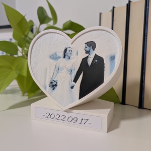 Egyedi fotóból készült emlékkép szívben � személyes ajándék különleges alkalmakra - Meska.hu