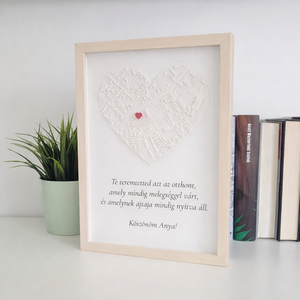 Keretes 3D Szív-Térkép Anyák napjára, Otthon & Életmód, Dekoráció, Dísztárgy, , MESKA