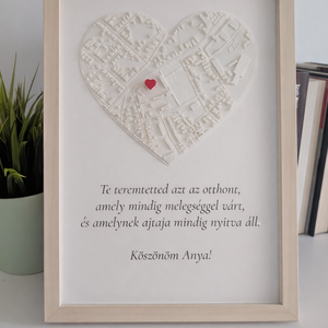 Keretes 3D Szív-Térkép Anyák napjára - otthon & életmód - dekoráció - dísztárgy - Meska.hu