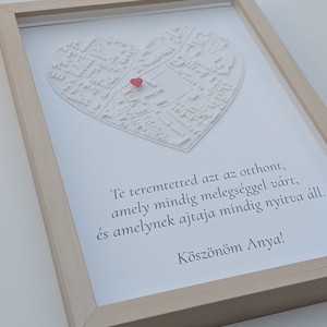 Keretes 3D Szív-Térkép Anyák napjára - otthon & életmód - dekoráció - dísztárgy - Meska.hu