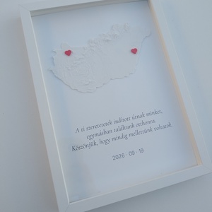 3D Magyarország térkép keretben - esküvő - emlék & ajándék - szülőköszöntő ajándék - Meska.hu