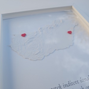 3D Magyarország térkép keretben - esküvő - emlék & ajándék - szülőköszöntő ajándék - Meska.hu