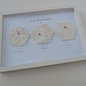3D térképes emlékkép - jelöléssel - otthon & életmód - dekoráció - dísztárgy - Meska.hu
