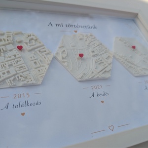 3D térképes emlékkép - jelöléssel - otthon & életmód - dekoráció - dísztárgy - Meska.hu