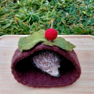 Gyapjú süni nemez odúban , Játék & Sport, Készségfejlesztő és Logikai játék, Montessori szivárvány, Waldorf játékok, Kötés, Nemezelés, MESKA