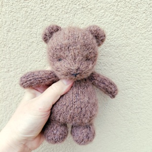 Kötött gyapjú mackó játék-sötétbarna - Meska.hu