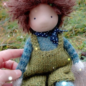 Kötött testű erdei manó, Baba - mama, Baba játékok, Waldorf játékok, Kötés, Varrás, MESKA