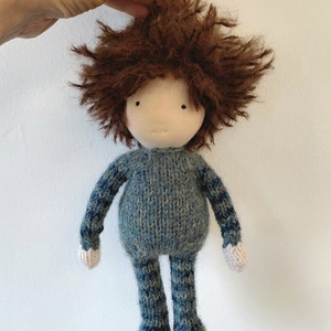 Kötött testű erdei manó - baba - mama - baba játékok - waldorf játékok - Meska.hu