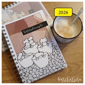 Kávés határidőnapló 2026 -színezhető - Meska.hu