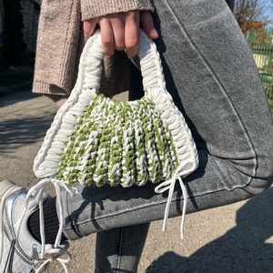 Horgolt mini kézitáska � olíva zöld kézműves női kistáska - táska & tok - kézitáska & válltáska - kézitáska - Meska.hu