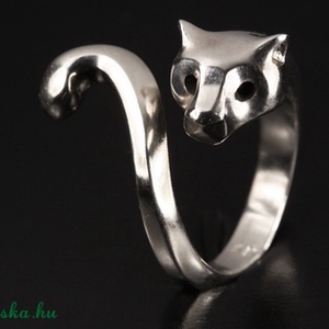 Puma ezüst gyűrű 925-ös sterling ezüstből!, Ékszer, Gyűrű, Figurális gyűrű, Fémmegmunkálás, Ötvös, Meska