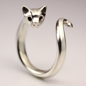 Cica ezüst gyűrű 925-ös sterling ezüstből! - ékszer - gyűrű - figurális gyűrű - Meska.hu