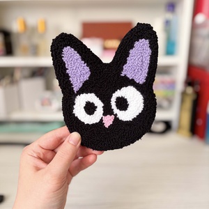 Jiji cica Ghibli punch needle poháralátét, Otthon & Életmód, Konyhafelszerelés, tálalás, Tálalás, Tányér- és poháralátét, Mindenmás, MESKA