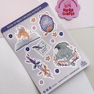 Sárkányos könyvmoly matrica ív - otthon & életmód - papír, írószer - matrica, matrica csomag - Meska.hu