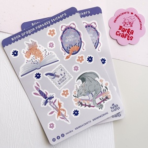 Sárkányos könyvmoly matrica ív - otthon & életmód - papír, írószer - matrica, matrica csomag - Meska.hu