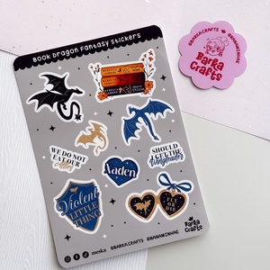 Fourth Wing - Book Dragon könyvmoly matrica ív, Otthon & Életmód, Papír, írószer, Matrica, matrica csomag, , MESKA