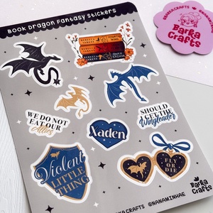 Fourth Wing - Book Dragon könyvmoly matrica ív - otthon & életmód - papír, írószer - matrica, matrica csomag - Meska.hu