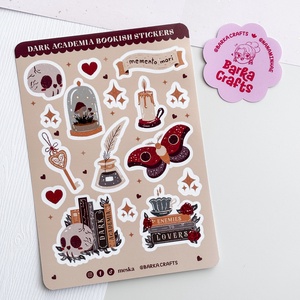 Dark Academia könyvmoly matrica ív - Meska.hu
