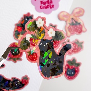 Epres cicák holografikus matrica szett - otthon & életmód - papír, írószer - matrica, matrica csomag - Meska.hu