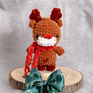 Karácsonyi rénszarvas horgolt plüss amigurumi - Meska.hu
