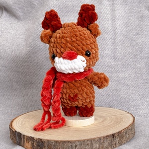 Karácsonyi rénszarvas horgolt plüss amigurumi - játék & sport - plüssállat & játékfigura - őzike, szarvas - Meska.hu