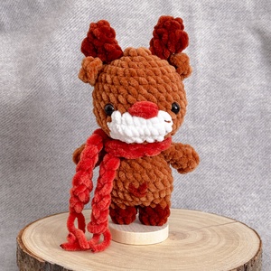 Karácsonyi rénszarvas horgolt plüss amigurumi - játék & sport - plüssállat & játékfigura - őzike, szarvas - Meska.hu