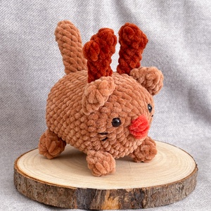 Karácsonyi rénszarvas cica horgolt plüss amigurumi - Meska.hu