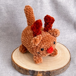 Karácsonyi rénszarvas cica horgolt plüss amigurumi - játék & sport - plüssállat & játékfigura - plüss mesefigurák - Meska.hu