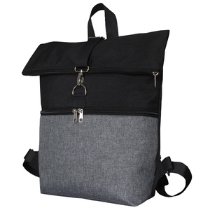 BASIC víz- és kopásálló szürke és fekete roll top hátizsák - táska & tok - hátizsák - hátizsák - Meska.hu
