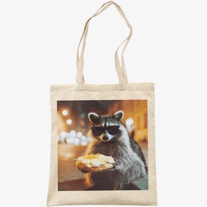 Lángos Raccoon vászontáska - mosómedve mintás tote bag - Meska.hu