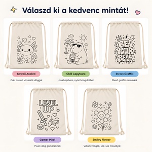 Színezhető pamut tornazsák gyerekeknek � kreatív ovis és iskolai ajándék - játék & sport - ovis felszerelés - ovis tornazsák - Meska.hu