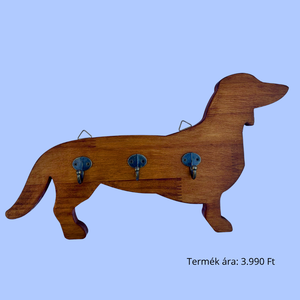 Tacskó formájú pórázakasztó (névvel kérhető), Otthon & Életmód, Kisállatoknak, Kutyáknak, Kutya póráz, Famegmunkálás, MESKA