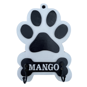 Pórázakasztó mancs és csont mintával (névvel kérhető), Otthon & Életmód, Kisállatoknak, Kutyáknak, Kutya póráz, Famegmunkálás, MESKA