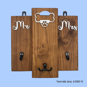 Mr Mrs kulcstartó fali konzol pórázakasztóval, Otthon & Életmód, Kisállatoknak, Kutyáknak, Kutya póráz, , MESKA