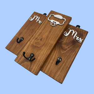 Mr Mrs kulcstartó fali konzol pórázakasztóval - otthon & életmód - kisállatoknak - kutyáknak - kutya póráz - Meska.hu