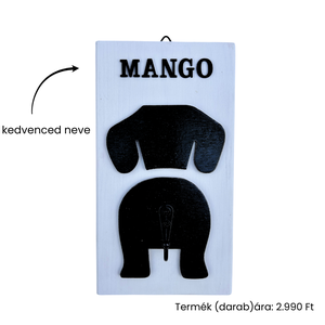 Tacskó mintás pórázakasztó (névvel kérhető), Otthon & Életmód, Kisállatoknak, Kutyáknak, Kutya póráz, , MESKA