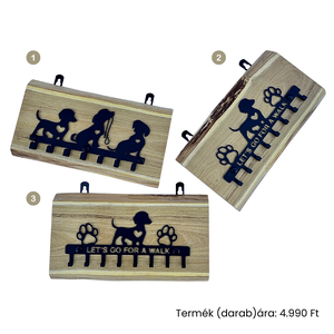 Tacskó mintás pórázakasztók (natúr akácfából), Otthon & Életmód, Kisállatoknak, Kutyáknak, Kutya póráz, Famegmunkálás, MESKA